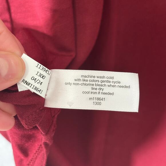 Lane‎ Bryant Shirt 22 24 Burgundy Tunic Thin Soft Basic Everyday Stretch Moody - Picture 9 of 9